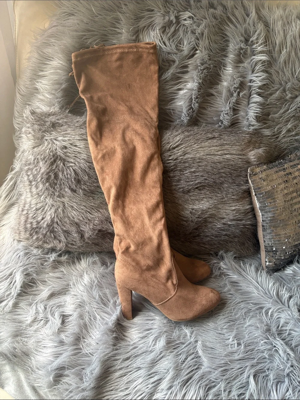 Brown Over-the-Knee High Heel Boots